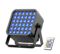 Starlitflow RGBWA UV 54W Par LED Batterie Rechargeable, 5200mAh Lumiere de Scene D MX Sans fil avec Télécommande, Eclairage Scene 4-6h pour Exterieur Mariage Bar Spectacle Disco Halloween Noël