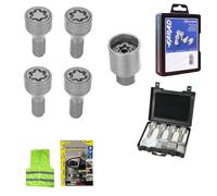 Starlock Kit de boulons antivol pour roues de voiture avec jante en acier compatible avec Mitsubishi Colt année jusqu'à 01/2009 H1/E Farad homologué pour pneus