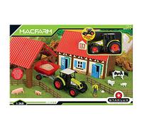 STARLUX - Coffret de Ferme complète avec Son Tracteur Claas Celtis 446, 6 Figurines d’Animaux et Deux bâtiments de Ferme Miniature 1/32e - Jouet Enfant 3 Ans et Plus - 802234