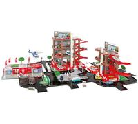 STARLUX - Double Garage Total Géant 1M/1M30 avec Station-Service Complète de 3 et 4 Niveaux, Plateforme d'intervention et Circuit de 5 mètres - Dès 3 Ans - Fabriqué en Europe - 401018