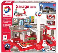 STARLUX - Garage Total avec Station-Service Complète 2 Niveaux- Dès 3 Ans - Fabriqué en Europe (Garage 2 Niveaux)