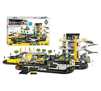 STARLUX Renault Super Garage Station-Service Complète, Plateforme d'intervention et Circuit de 4m-Dès 3 Ans-Fabrication européenne, 401308, Jaune,noir