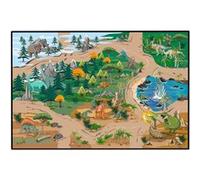 Starlux - Tapis de Jeu Dinosaures pour Enfant - Antidérapant - Circuit Petites Voitures - 120 x 80 cm - 801148 Multicolore G