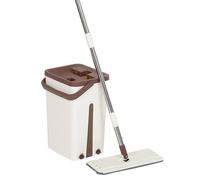 Starlyf AutoClean Mop - Balai à tête pivotante 360° Vadrouille à fibre superfin Seau à double compartiment