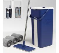 STARLYF AutoClean Mop - Système de Nettoyage Balai et Seau Essoreur Autonettoyant - Seau à Deux Compartiments (Sec et Humide) - Inclus 3 Chiffons en Microfibre - pour Tous Types de Sols