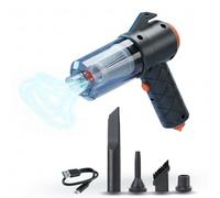 STARLYF Clean-All-Vac Aspirateur sans fil 2 en 1, aspirateur et souffleur portable, rechargeable, mini aspirateur pour voiture, bureau et maison, avec buses interchangeables, noir