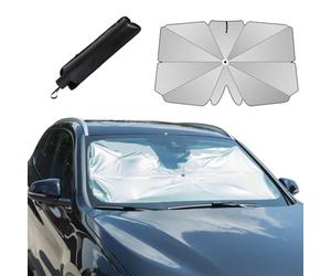 STARLYF Pare-Soleil Voiture pour Pare-Brise Car Parasol - VENTEO - Contre Les Rayons UV - Pare-Brise Avant Universel 140 x 80 cm - Parapluie Pare-Soleil Pliable pour Auto - Matériau réfléchissant