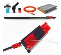 STARLYF Telescopic Hydrocleaner + Serviette de séchage 90 x 60 cm, nettoie les plaques solaires, balai télescopique pour nettoyage, doseur de savon, verres, lavage de camions, signalisations, bateaux