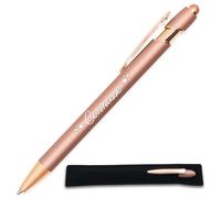 StarMaker Stylo gravé Connasse, Rose Gold cuivré avec étui tissu | Stylo en métal tactile 2 en 1 - Cadeau Drôle pour Collègue ou Amie, Humour Bureau, Secret Santa