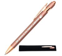StarMaker Stylo tactile gravé On pense à toi Mamie d'amour avec étui cadeau - Idée cadeau mamie, fête des grands-mères, stylo métal 2 en 1 personnalisé avec gravure