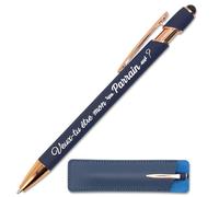StarMaker Stylo Veux-tu être mon Parrain, cuivré avec étui cuir - Stylo gravé en métal tactile 2 en 1 - Idée annonce de naissance bébé, grossesse