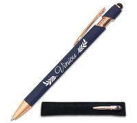 StarMaker Stylo Viniou, Bleu profond cuivré avec étui tissu - Stylo en métal tactile 2 en 1 gravé - Idée cadeau humour Still loving you