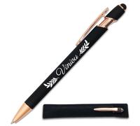 StarMaker Stylo Viniou, noir cuivré avec étui tissu - Stylo en métal tactile 2 en 1 gravé - Idée cadeau humour Still loving you