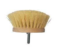 Starmann Brosse à cire en bois pour perceuse - Manche en bois de hêtre avec fibres de tapico naturelles - Idéal pour appliquer de la cire sur les surfaces en bois