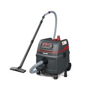 starmix ISC M-1625 Safe - Aspirateur industriel, classe de poussière M, avec prise de courant et nettoyage automatique du filtre - Aspirateur eau et poussière pour chantier, 1600 W, 25 L, tuyau de 5 m