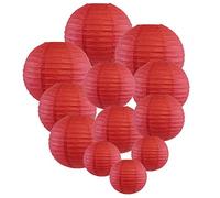 Starnearby 10PCS Lanterne Papier Rouge, Lanterne Ronde en Papier 10 CM, Lanterne Boule Suspension, Lampions Colorés en Papier, Lanterne Decorative Papier pour Mariage Anniversaire, Fête