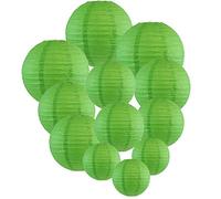 Starnearby 10PCS Lanterne Papier Vert, Lanterne Ronde en Papier 10 CM, Lanterne Boule Suspension, Lampions Colorés en Papier, Lanterne Decorative Papier pour Mariage Anniversaire, Fête