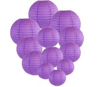 Starnearby 10PCS Lanterne Papier Violet, Lanterne Ronde en Papier 10 CM, Lanterne Boule Suspension, Lampions Colorés en Papier, Lanterne Decorative Papier pour Mariage Anniversaire, Fête
