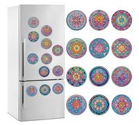 Starnearby 12 Pièces Autocollant Magnétique Frigo, Diamond Painting Magnet Frigo Bricolage, Aimants de Réfrigérateur, Aimants décoratifs pour Réfrigérateur, Tableau Blanc, Tableau d'affichage
