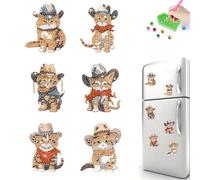 Starnearby 6 Pièces Autocollant Magnétique Frigo, Diamond Painting Magnet Frigo Bricolage, Aimants de Réfrigérateur, Aimants décoratifs pour Réfrigérateur, Tableau Blanc, Tableau d'affichage
