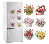 Starnearby 6 Pièces Autocollant Magnétique Frigo, Diamond Painting Magnet Frigo Bricolage, Aimants de Réfrigérateur, Aimants décoratifs pour Réfrigérateur, Tableau Blanc, Tableau d'affichage