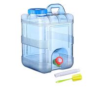 Starnearby Bidon d'eau 5L-22L avec Robinet, Réservoir d'eau Potable, Jerrican Alimentaire Camping, Conteneur d'eau sans BPA avec Tuyau et Brosse pour Camping, Randonnée (15L)