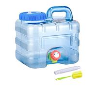 Starnearby Bidon d'eau 5L-22L avec Robinet, Réservoir d'eau Potable, Jerrican Alimentaire Camping, Conteneur d'eau sans BPA avec Tuyau et Brosse pour Camping, Randonnée (7,5L)