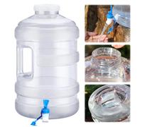 Starnearby Bidon d'eau avec Robinet 6L-18L, Réservoir d'eau Potable, Jerrican Alimentaire Camping, Conteneur d'eau sans BPA avec Brosse pour Camping, Randonnée, Barbecue, Pêche (18.9L Blanc)