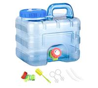 Starnearby Bidon d'eau avec Robinet, Réservoir d'eau Potable, Jerrican Alimentaire Camping, Conteneur d'eau sans BPA avec Robinet de Rechange, Tuyaux, Brosse pour Camping, Randonnée (7,5 L)