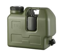 Starnearby Bidon Eau avec Robinet, Réservoir Eau Potable, Jerrican Alimentaire en HDPE, Conteneur d'eau sans BPA avec Bouteille de Savon pour Camping, Randonnée, Barbecue, Pêche (15L Vert)