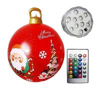 Starnearby Boule de Noël Géante Lumineuse 60CM Boule de Noël Gonflable en PVC étanche Boule de Noel Géante Gonflable Décoration de Noël Gonflable pour Intérieur et Extérieur Jardin Cour