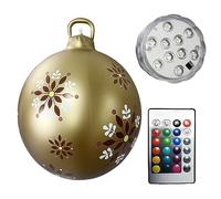 Starnearby Boule de Noël Géante Lumineuse 60CM Boule de Noël Gonflable en PVC étanche Boule de Noel Géante Gonflable Décoration de Noël Gonflable pour Intérieur et Extérieur Jardin Cour