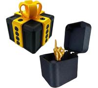 Starnearby Cadeau Amusant pour Homme, Boite Cadeau Surprise Doigt, Coffret Surprise pour Farces et Attrapes avec Vis Imprimées en 3D, Cadeaux de Noël (Noir et Or)