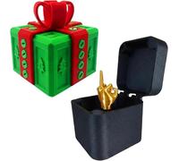 Starnearby Cadeau Amusant pour Homme, Boite Cadeau Surprise Doigt, Coffret Surprise pour Farces et Attrapes avec Vis Imprimées en 3D, Cadeaux de Noël (Vert et Rouge)
