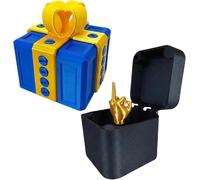 Starnearby Cadeau Amusant pour Homme, Boite Cadeau Surprise Doigt, Coffret Surprise pour Farces et Attrapes avec Vis Imprimées en 3D, Cadeaux de Noël (Bleu et Or)