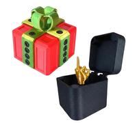 Starnearby Cadeau Amusant pour Homme, Boite Cadeau Surprise Doigt, Coffret Surprise pour Farces et Attrapes avec Vis Imprimées en 3D, Cadeaux de Noël (Rouge Vert)