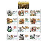 Starnearby Calendrier de Bureau 2026 en Papier de Peinture Diamant DIY, Calendrier Mensuel à Rabat, Diamond Painting Calendriers Familial 2026 Bricolage Artisanat, Cadeau de Fête (I)