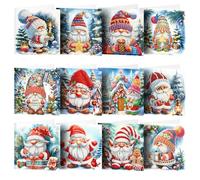 Starnearby Carte de Vœux de Noël, Diamond Painting Carte de Noël Bricolage, Carte Broderie Diamant Noel avec Enveloppes, Cartes de Noël Faites à la Main, Cadeau de Noël