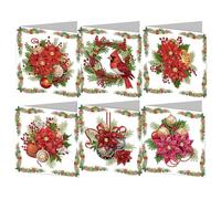 Starnearby Carte de Vœux de Noël, Diamond Painting Carte de Noël Bricolage, Carte Broderie Diamant Noel avec Enveloppes, Cartes de Noël Faites à la Main, Cadeau de Noël