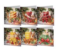 Starnearby Carte de Vœux de Noël, Diamond Painting Carte de Noël Bricolage, Carte Broderie Diamant Noel avec Enveloppes, Cartes de Noël Faites à la Main, Cadeau de Noël