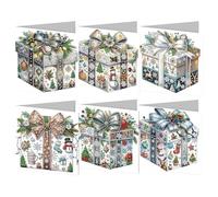 Starnearby Carte de Vœux de Noël, Diamond Painting Carte de Noël Bricolage, Carte Broderie Diamant Noel avec Enveloppes, Cartes de Noël Faites à la Main, Cadeau de Noël