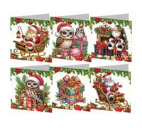 Starnearby Carte de Vœux de Noël, Diamond Painting Carte de Noël Bricolage, Carte Broderie Diamant Noel avec Enveloppes, Cartes de Noël Faites à la Main, Cadeau de Noël
