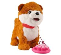 Starnearby Chien Robot Interactif avec Laisse Télécommandée, Chien Peluche Realiste Qui Marche et Aboie, Répète ce Que Vous Dites, Queue Qui Remue, Cadeau pour Enfants Fille Garçon (Poméranien Brun)