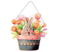 Starnearby Décoration de Pâques Diamond Painting Lapin de Pâques Pendentif Peinture Diamant Pâques Ornement Artisanat Mosaïque Décoration Cadeau