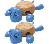 Starnearby Dessous de Verre Tortue 3D, sous Verre Tortue Imprimé en 3D, Tapis de Tasse avec Expression Amusante lorsqu'on Pose Un Verre sur Le Dos, Cadeau Créatif (2 Pièces, Bleu)