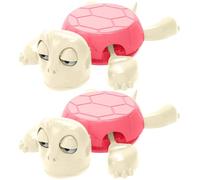 Starnearby Dessous de Verre Tortue 3D, sous Verre Tortue Imprimé en 3D, Tapis de Tasse avec Expression Amusante lorsqu'on Pose Un Verre sur Le Dos, Cadeau Créatif (2 Pièces, Rose)