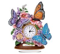 Starnearby Diamond Painting Horloge de Table Bricolage, Ornement de Bureau Broderie Diamant avec Fonction d'horloge, Horloge Peinture Diamant Artisanat Mosaïque Ornement de Table Décoration