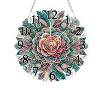 Starnearby Diamond Painting Horloge Murale Bricolage, Peinture Diamant Horloge Strass Forme Spéciale DIY, Artisanat Mosaïque Décoration Suspendue avec Fonction d'horloge, Pendentif, Cadeau