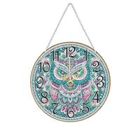 Starnearby Diamond Painting Horloge Murale Bricolage, Peinture Diamant Horloge Strass Forme Spéciale DIY, Artisanat Mosaïque Décoration Suspendue avec Fonction d'horloge, Pendentif, Cadeau