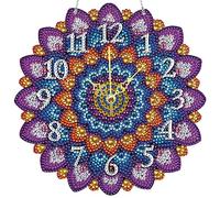 Starnearby Diamond Painting Horloge Murale Mandala Bricolage Horloge Peinture Diamant Strass Forme Spéciale Bricolage Artisanat Mosaïque Décoration Suspendue Pendentif Décoration Cadeau